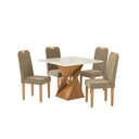 Ver imagem 2 de Conjunto Sala de Jantar Luna Kappesberg 4 Cadeiras Veludo Bege