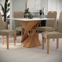 Ver imagem 3 de Conjunto Sala de Jantar Luna Kappesberg 4 Cadeiras Veludo Bege