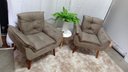 Ver imagem 4 de Kit 02 Poltrona Decorativo Opala Suede Capuccino- Pandora Decor