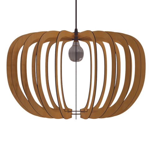 Luminária Teto tipo Pendente MEDUZA MDF - Completa - Cor: Marrom