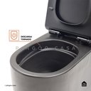 Ver imagem 5 de Kit Vaso Sanitário Monobloco Amazonita e Ducha Higiênica para Banheiro Jacuí - Preto e Prata
