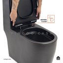 Ver imagem 4 de Kit Vaso Sanitário Monobloco Amazonita e Ducha Higiênica para Banheiro Jacuí - Preto e Prata