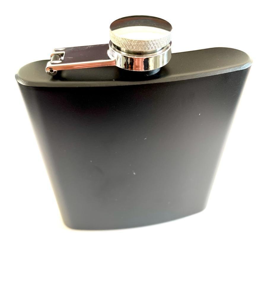 Cantil Inox Preto Fosco de Bolso 180ml - Porta Bebida Wisky