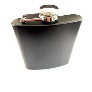 Cantil Inox Preto Fosco de Bolso 180ml - Porta Bebida Wisky