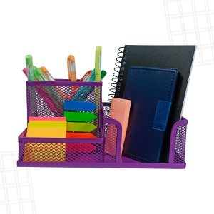 Kit Jogo Organizador de Escrivaninha Aramado com 3 Divisões