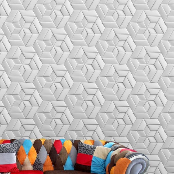 Papel de Parede Adesivo Efeito 3D 096 Geométrico 4.20x0.58m - 1