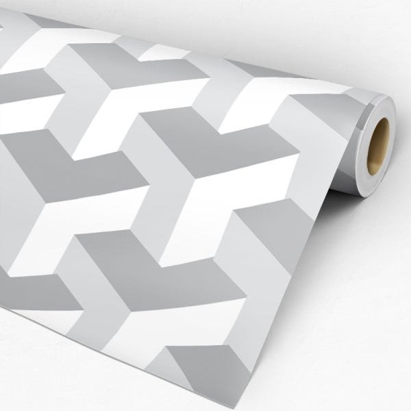 Papel de Parede Adesivo Geométrico 005 Efeito 3D 3.60x0.58m - 3