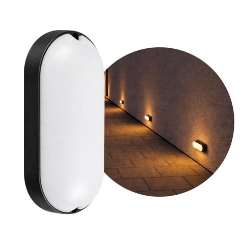 Arandela de Parede Led Tartaruga Ip65 Luz Quente 480lm Gaya 8244 St3277 - Preto