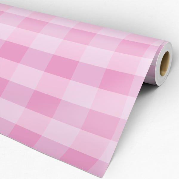 Papel de Parede Adesivo Xadrez 005 Rosa 4.80x0.58m - 3