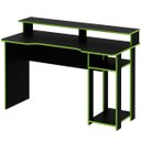 Ver mais imagens de Mesa para Computador Gamer Espaço para 2 Monitores e Cpu Preto/Verde