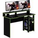 Ver imagem 3 de Mesa para Computador Gamer Espaço para 2 Monitores e Cpu Preto/Verde