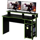 Ver imagem 1 de Mesa para Computador Gamer Espaço para 2 Monitores e Cpu Preto/Verde