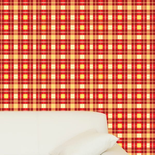 Papel de Parede Adesivo Xadrez 008 Vermelho 3.60x0.58m - 1