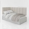 Cabeceira p/ Cama Box 90x1.90x55 - Riscadinha Infantil - Suede Bege - 4