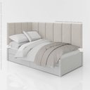 Ver imagem 4 de Cabeceira p/ Cama Box 90x1.90x55 - Riscadinha Infantil - Suede Bege