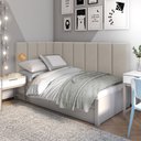 Ver imagem 1 de Cabeceira p/ Cama Box 90x1.90x55 - Riscadinha Infantil - Suede Bege