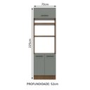 Ver imagem 3 de Torre Quente Armário de Cozinha 70 cm 3 Portas Rustic/Cinza Agata Madesa