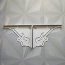 Ver imagem 4 de Par Mãos Francesas Decorativas 20cm Música Guitarra Branco Aço Zarg