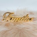 Ver imagem 4 de Kit Escultura Palavra + Porta Retrato Decorativo Enfeite Top - Familia Rose + Porta Retrato