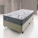 Ver imagem 1 de Cama Box Solteiro 88x188 cm Linho Bege com Colchão Mola Ensacada