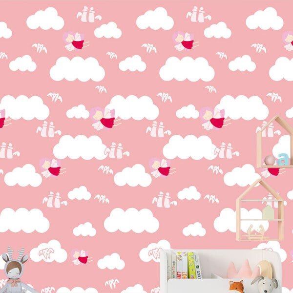 Papel de Parede Adesivo Infantil 030 Fada doDente 4.80x0.58m - 1