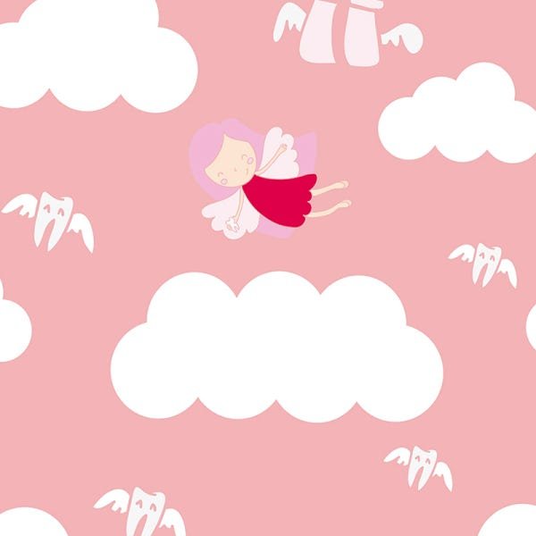 Papel de Parede Adesivo Infantil 030 Fada doDente 4.80x0.58m - 2