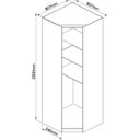 Ver imagem 7 de Módulo de Canto Oblíquo 1 Porta 3 Prateleiras Elegance Cinza/Niquel/Blanc
