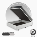 Ver imagem 6 de Cama Box Casal Baú Corino Linho com Colchão Adapto Molas ensacadas