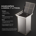 Ver imagem 2 de Lixeira Embutir Pia Cozinha 7L Grande Aço Inox 304 Furo 18x18 cm Balde Removível Cozix