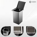 Ver imagem 3 de Lixeira Embutir Pia Cozinha 7L Grande Aço Inox 304 Furo 18x18 cm Balde Removível Cozix