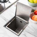 Ver imagem 1 de Lixeira Pia Cozinha Profissional Cesto Embutir Aço Inox 304 Quadrada 7L Cozix