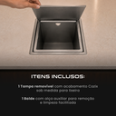 Ver imagem 5 de Lixeira Embutir Pia Cozinha 7L Grande Aço Inox 304 Furo 18x18 cm Balde Removível Cozix