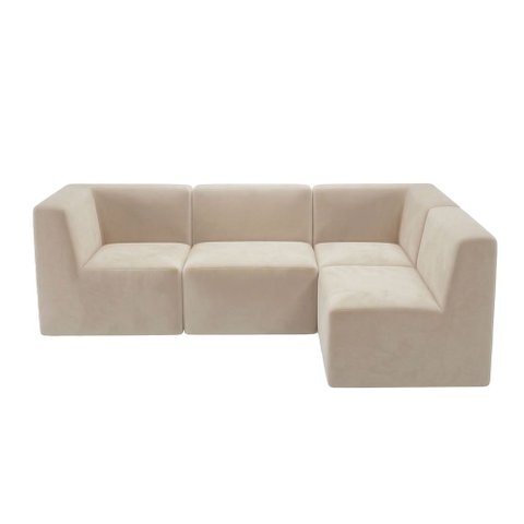 Sofá a Vácuo Modular Boucle Kit 4 Peças 2 Cantos + 2 Meios Espuma Premium Sala na Caixa 2,31m - Marf