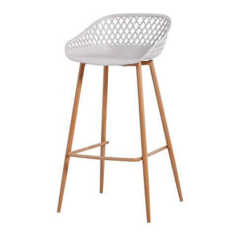 Banqueta Monaco Nude Polipropileno Base Aço 96cm - 62631