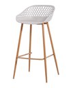 Ver imagem 1 de Banqueta Monaco Nude Polipropileno Base Aço 96cm - 62631