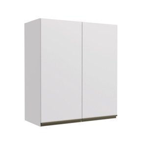 Armário Aéreo Cozinha Mdp 80 X 90 Cm 2 Portas 2 Prateleiras Organizador Kappesberg Cor Branco Brilho
