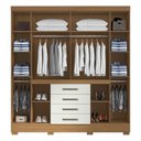 Ver imagem 3 de Guarda Roupa Casal Nápole 2045149 com Armário Multiuso Florença 2000199 e Cômoda 5 Gavetas 2014140 a