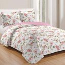 Ver imagem 1 de Kit Cobre Leito Colcha Daily King 3 Peças Dupla Face Estampado - Floral 19 - 100% Poliéster