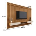 Ver imagem 3 de Painel para Tv até 85 Polegadas Ripado Verdadeiro Versátil 2.2x1.8 com Nicho Nature/off White - Giga