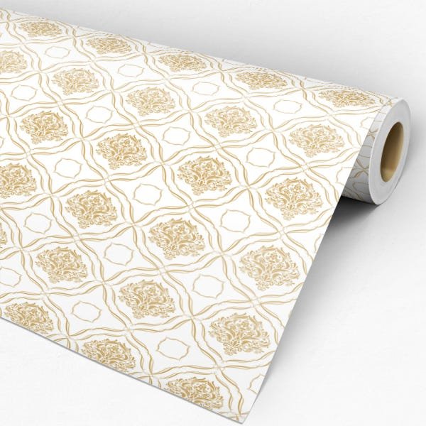 Papel de Parede Adesivo Arabesco 032 Marrom 4.20x0.58m - 3