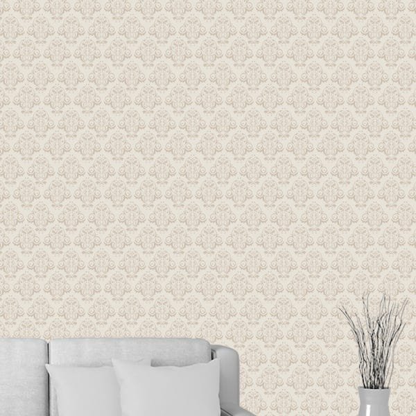 Papel de Parede Adesivo Arabesco 030 Bege 2.40x0.58m - 1