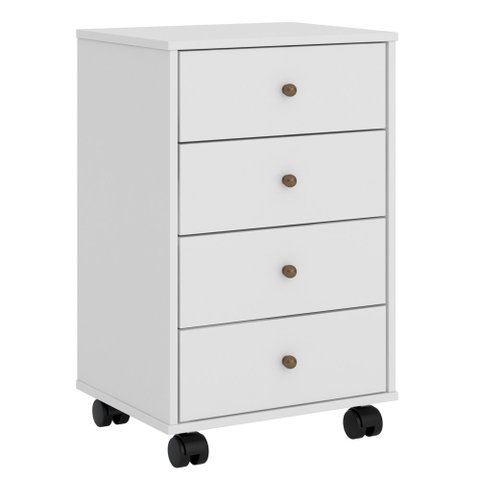 Gaveteiro Office 4 Gavetas Com Rodízios Presence D02 Branco - Mpozenato Pesence