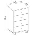Ver imagem 3 de Gaveteiro Office 4 Gavetas Com Rodízios Presence D02 Branco - Mpozenato Pesence
