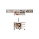 Ver imagem 3 de Cozinha Modulada Evidence 4 Peças Balcão de 120cm para Pia e Aéreo Vidro Reflex Poliman Móveis