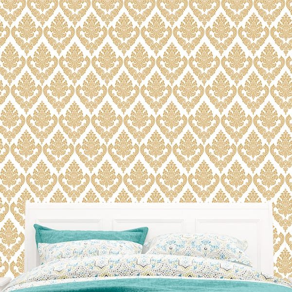 Papel de Parede Adesivo Arabesco 024 Marrom 3.00x0.58m - 1