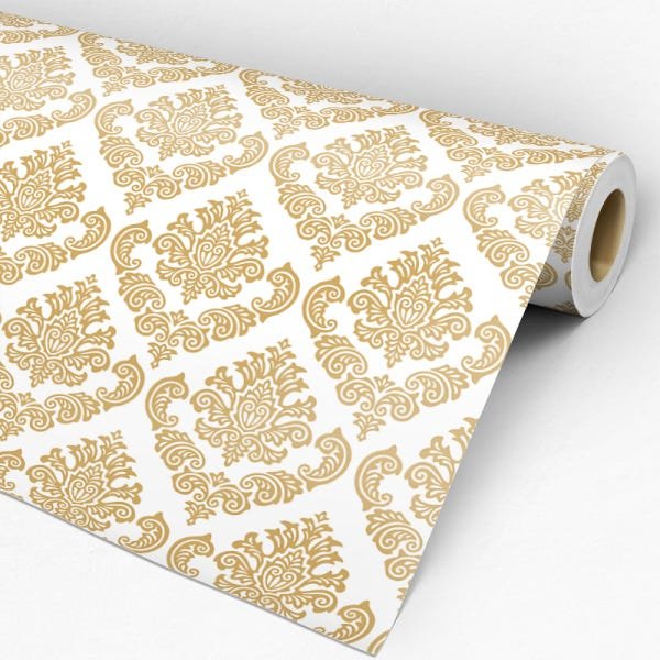 Papel de Parede Adesivo Arabesco 024 Marrom 3.00x0.58m - 3