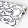 Papel de Parede Adesivo Arabesco 022 Cinza 3.00x0.58m - 3