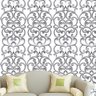 Papel de Parede Adesivo Arabesco 022 Cinza 3.00x0.58m - 1