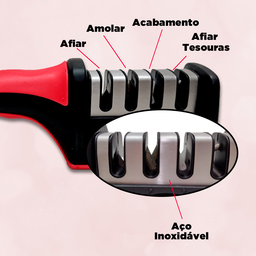 Amolador de Facas e Tesoura Profissional 4 em 1 - Afia Amola Acabamento - 3