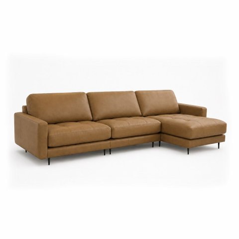 Sofá 5 Lugares Tributo Horse Collection Chaise Direita em Couro 3,16m